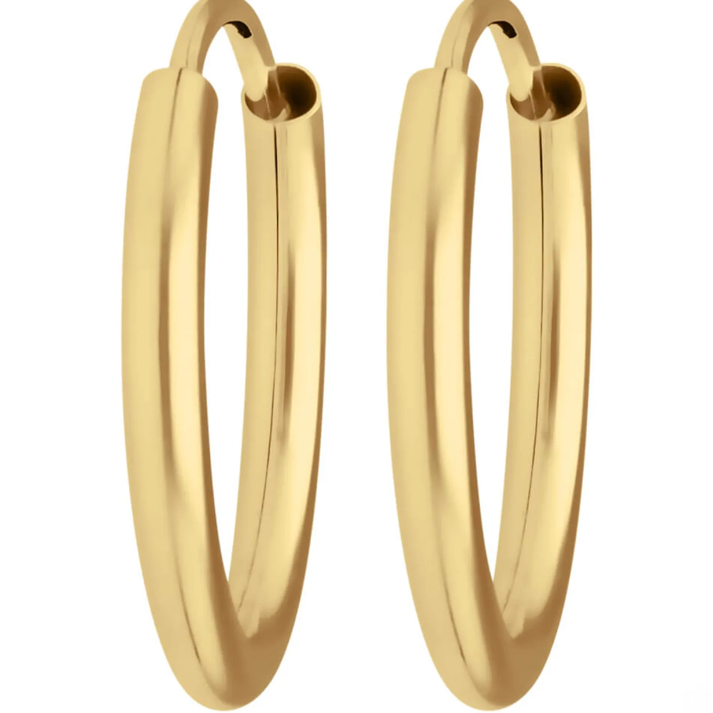 Paar Ohrringe Creolen rund schlicht Ohrschmuck aus 585 Gold Gelbgold 16x2mm