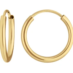 Paar Ohrringe Creolen rund schlicht Ohrschmuck aus 585 Gold Gelbgold 16x2mm