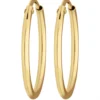 Paar Ohrringe Creolen rund schlicht Ohrschmuck aus 585 Gold Gelbgold 19x1,5mm