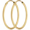 Paar Ohrringe Creolen rund schlicht Ohrschmuck aus 333 Gold Gelbgold 24x1,5mm
