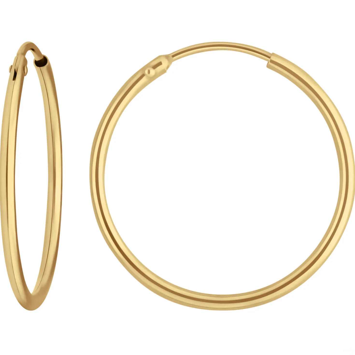 Paar Ohrringe Creolen rund schlicht Ohrschmuck aus 333 Gold Gelbgold 24x1,5mm