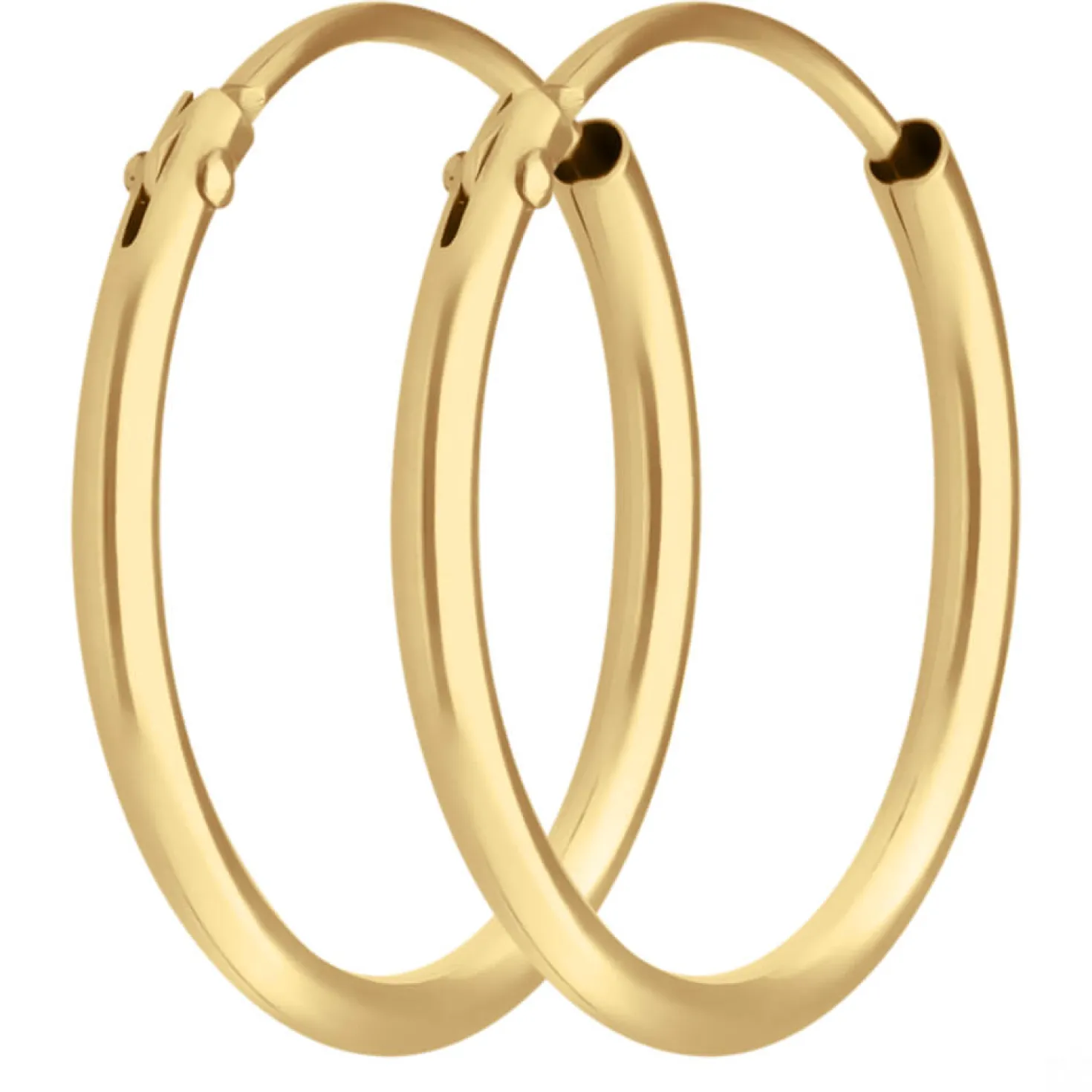 Paar Ohrringe Creolen rund schlicht Ohrschmuck aus 375 Gold Gelbgold 15x1,3mm