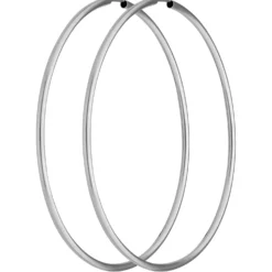 Paar Ohrringe Creolen rund schlicht groß aus 925 Silber rhodiniert 57,5x2mm