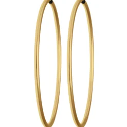 Paar Ohrringe Creolen rund schlicht aus 925 Silber gelb vergoldet 48x2mm