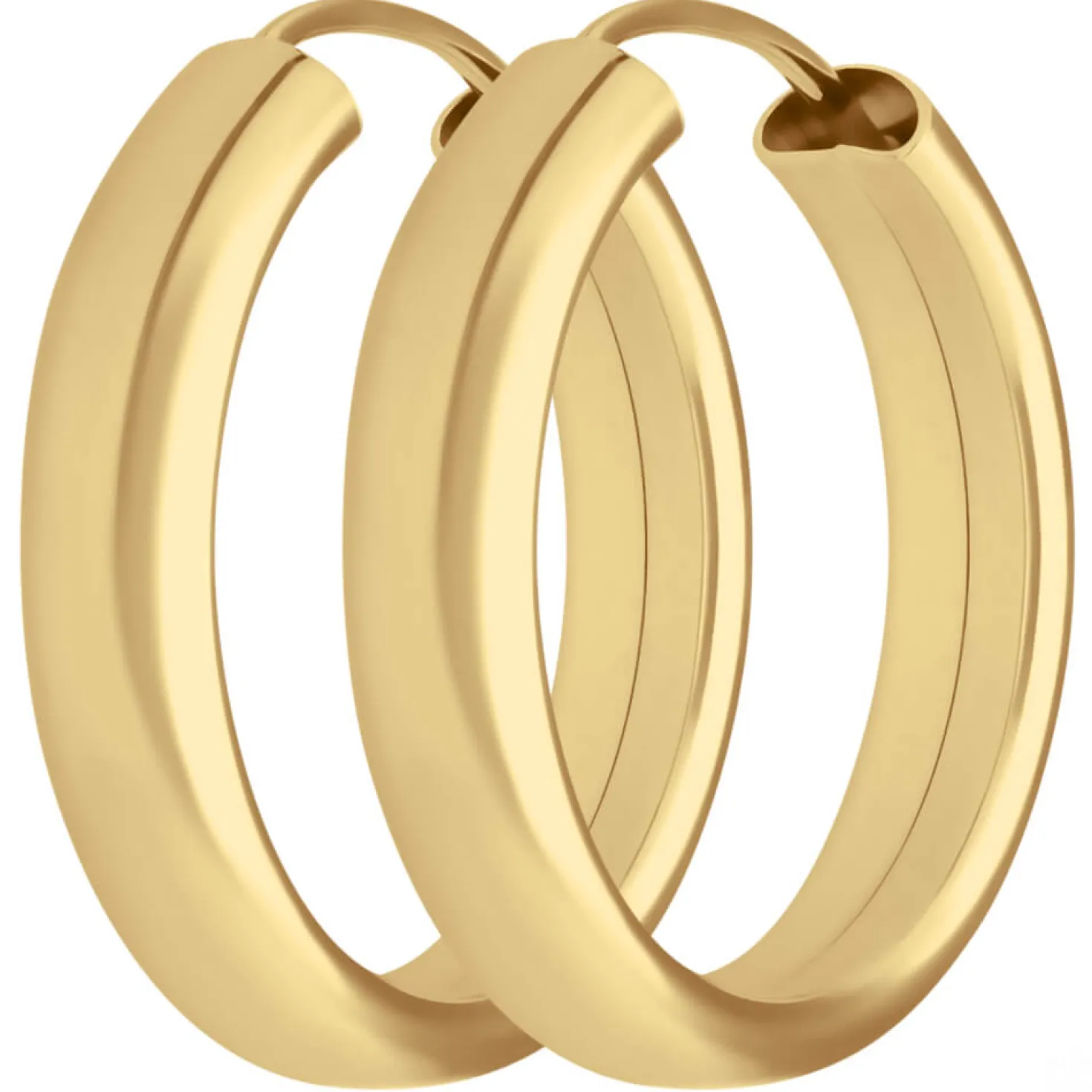 Paar Ohrringe Creolen schlicht Ohrschmuck aus 333 Gold Gelbgold 20x3,9mm
