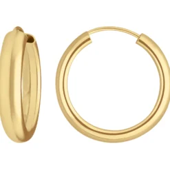 Paar Ohrringe Creolen schlicht Ohrschmuck aus 333 Gold Gelbgold 20x3,9mm