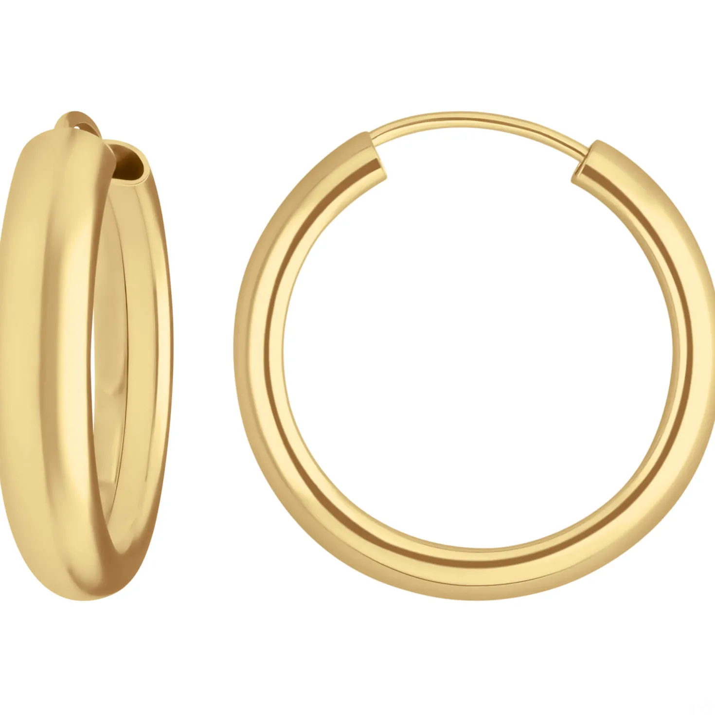 Paar Ohrringe Creolen schlicht Ohrschmuck aus 333 Gold Gelbgold 20x3,9mm