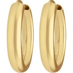 Paar Ohrringe Creolen schlicht Ohrschmuck aus 333 Gold Gelbgold 20x3,9mm