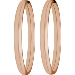 Paar Ohrringe Creolen schlicht Ohrschmuck aus 925 Silber rot vergoldet 39x3,9mm