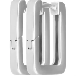 Paar Ohrringe Creolen Viereck kantig Ohrschmuck aus 925 Silber 16,5x2,2mm