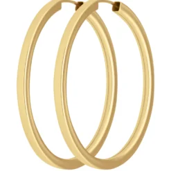 Paar Ohrringe Creolen vierkant Ohrschmuck aus 333 Gold Gelbgold 38x2,5mm