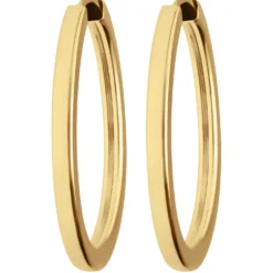 Paar Ohrringe Creolen vierkant Ohrschmuck aus 333 Gold Gelbgold 29x2,5mm