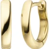 Paar Ohrringe Creolen 13x2,8mm aus 750 Gold Gelbgold Klappcreolen oval