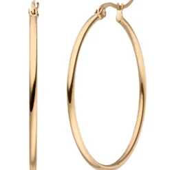 Paar Ohrringe Creolen 40x2mm aus Edelstahl rotgold-farben rund glänzend