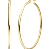 Paar Ohrringe Creolen 50x2mm aus Edelstahl gold-farben rund glänzend