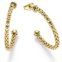 Paar Ohrringe Creolen 30x3mm Halbcreolen aus 585 Gold Gelbgold Ohrschmuck
