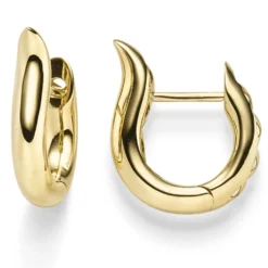 Paar Ohrringe Creolen 16x4mm Ohrschmuck aus 585 Gold Gelbgold glänzend schlicht