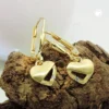 Paar Ohrringe Ohrhänger Herzen 21x7mm matt-glänzend Zirkonia 375 Gold Gelbgold