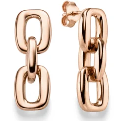 Paar Ohrringe Ohrhänger 27x9,3mm Ohrschmuck aus 585 Gold Rotgold glänzend