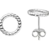 Paar Ohrringe Ohrstecker Kreise Ø 10,8mm aus 925 Silber glänzend rhodiniert