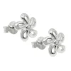 Paar Ohrstecker Blume 9mm mit Zirkonia weiß aus 925 Silber rhodiniert Kinder