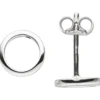 Paar Ohrstecker Kreise aus 925 Silber Ø 7,4mm Ohrringe Ohrschmuck schlicht
