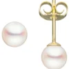 Paar Ohrstecker mit Süßwasser Perlen 5,5mm 585 Gold Gelbgold Ohrschmuck Damen