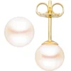 Paar Ohrstecker mit Süßwasser Perlen 6mm 333 Gold Gelbgold Ohrschmuck Damen
