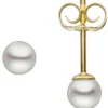Paar Ohrstecker mit Süßwasser Perlen 4,5mm 585 Gold Gelbgold Ohrschmuck Damen