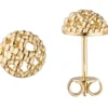 Paar Ohrstecker Ø 7,9mm aus 333 Gold Gelbgold Ohrringe Halbkugel rund mit Muster