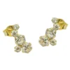 Paar Ohrstecker Ohrring 12x6mm Bogen je 5 Zirkonia aus 9Kt 375 Gold Gelbgold