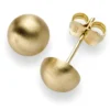 Paar Ohrstecker Ohrschmuck Halbkugel 6,5mm 585 Gold Gelbgold mattiert