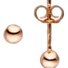 Paar Ohrstecker Ohrschmuck kleine Kugel 4mm glänzend 925 Silber rotgoldvergoldet