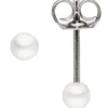 Paar Ohrstecker Ohrschmuck mit kleinen Süßwasser-Zuchtperlen 3-3,5mm, 925 Silber