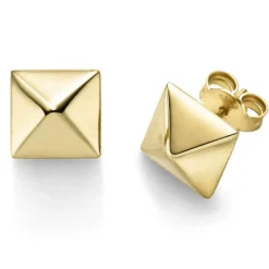 Paar Ohrstecker Pyramide 9mm Ohrschmuck aus 585 Gold Gelbgold schlicht