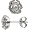 Paar Ohrstecker Rose Rosen aus 925 Silber mattiert Ohrringe Ohrschmuck für Damen
