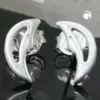 Paar Ohrstecker Stecker Halbmond mit Mondgesicht, 925 Silber, Damen