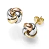 Paar Ohrstecker Stecker Ohrringe Knoten 10,5mm 585 Gold gelb/rot/weiß tricolor