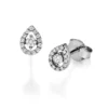 Paar Ohrstecker Tropfen 750 Gold Weißgold 28 Diamant-Brillanten 0,19 ct. TW-SI