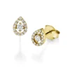 Paar Ohrstecker Tropfen 750 Gold Gelbgold 28 Diamant-Brillanten 0,19 ct. TW-SI
