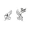 Paar Ohrstecker 11x6mm mit Zirkonia weiß 9Kt 375 Gold Weißgold Ohrschmuck