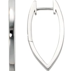 Paar Silbercreolen Creolen 2,7x28,6mm Creole aus 925 Silber oval spitzoval Damen