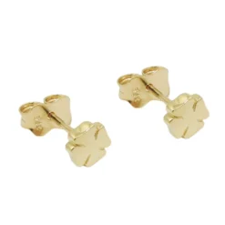 Paar Stecker Ohrstecker mit Glückssymbol Kleeblatt Kleeblätter 375 Gold Gelbgold