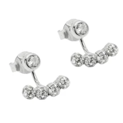 Paar 2-teilige Ohrringe Ohrstecker mit Zirkonia 10x9mm aus 925 Silber