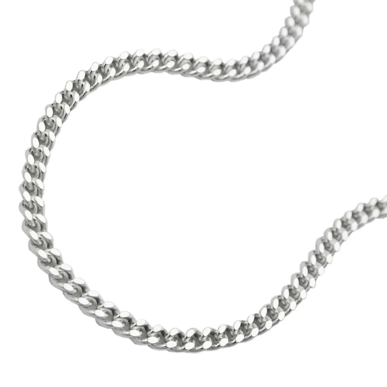 Panzerkette Kette Collier Halskette, diamantiert Silber 925, 60cm