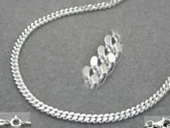 Panzerkette Kette Collier Halskette, diamantiert Silber 925, 60cm
