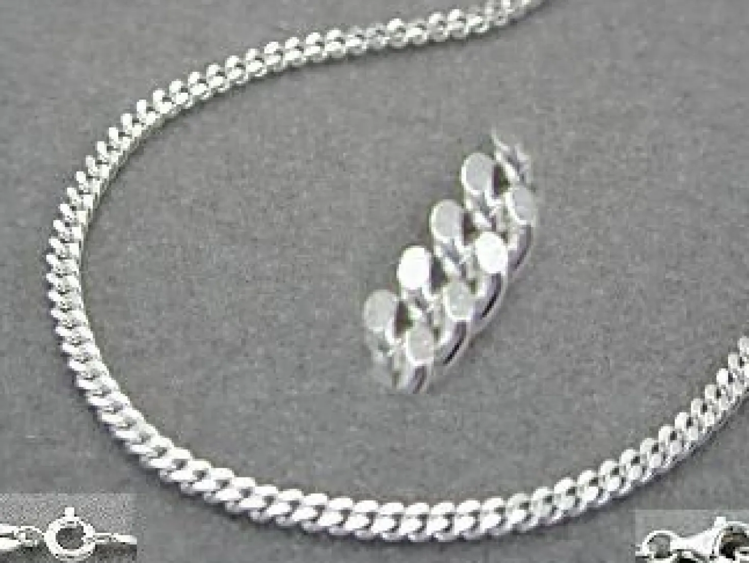 Panzerkette Kette Collier Halskette, diamantiert Silber 925, 60cm