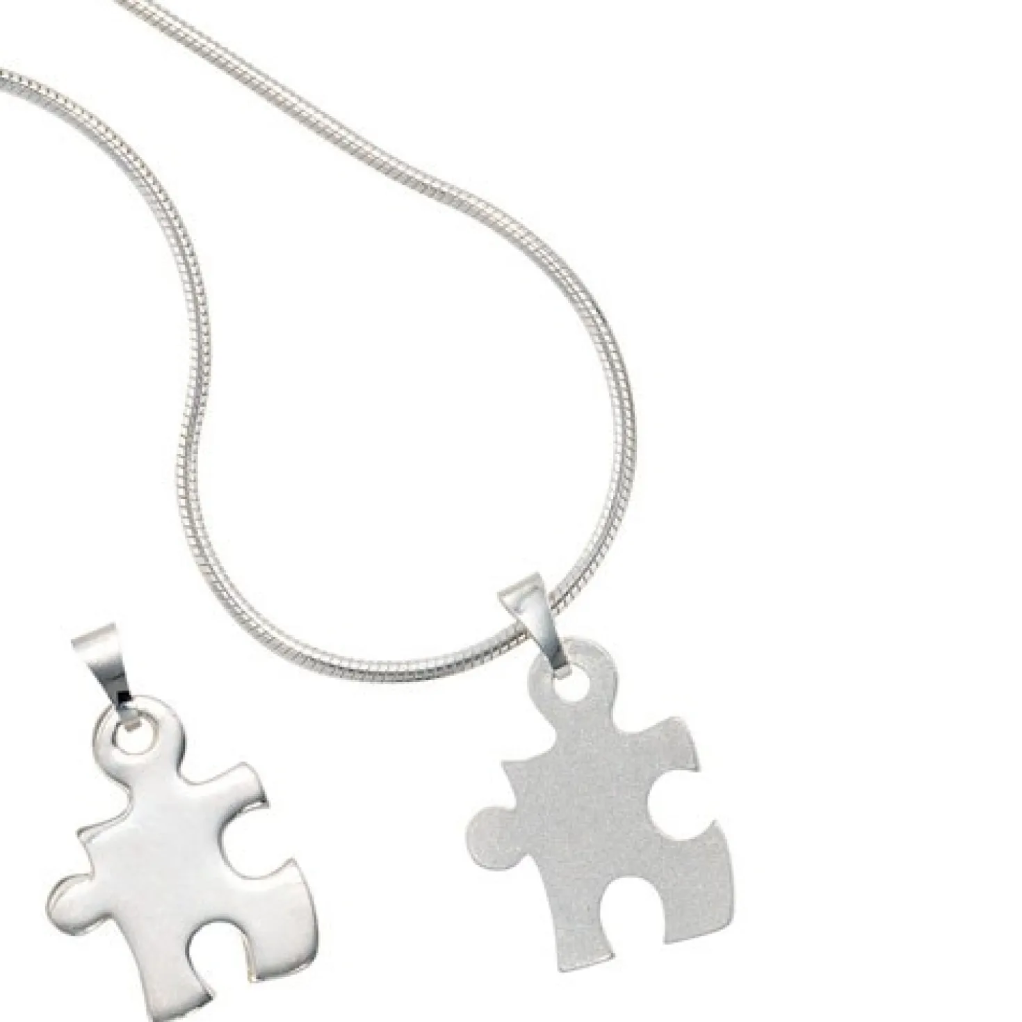 Partneranhänger Anhänger 14,4x18,7mm 925 Echt Silber teilmattiert Unisex