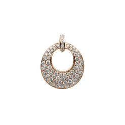 Pavé Anhänger aus 750 Rotgold 71 Brillanten 0,82ct TW-VSI 17,8x16,3mm mit Öse