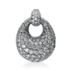 Pavé Anhänger Oval aus 750 Weißgold 146 Brillanten 1,9ct TW-VSI 22,2x16,2mm